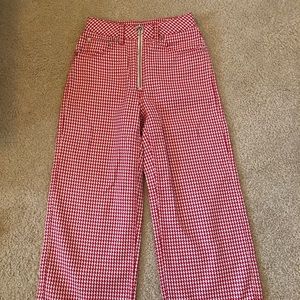 Wide Leg Cropped Topshop Gingham Jeans